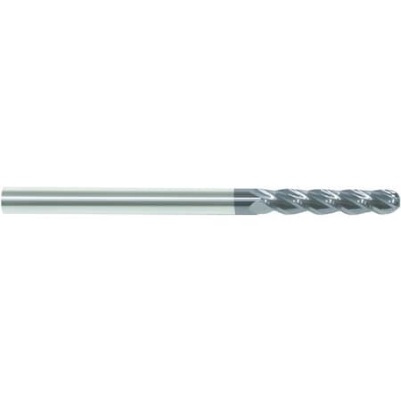 Single End Mill, Ball Nose Center Cutting Extended Length, Series 5953T, 14 Cutter Dia, 6 Overal